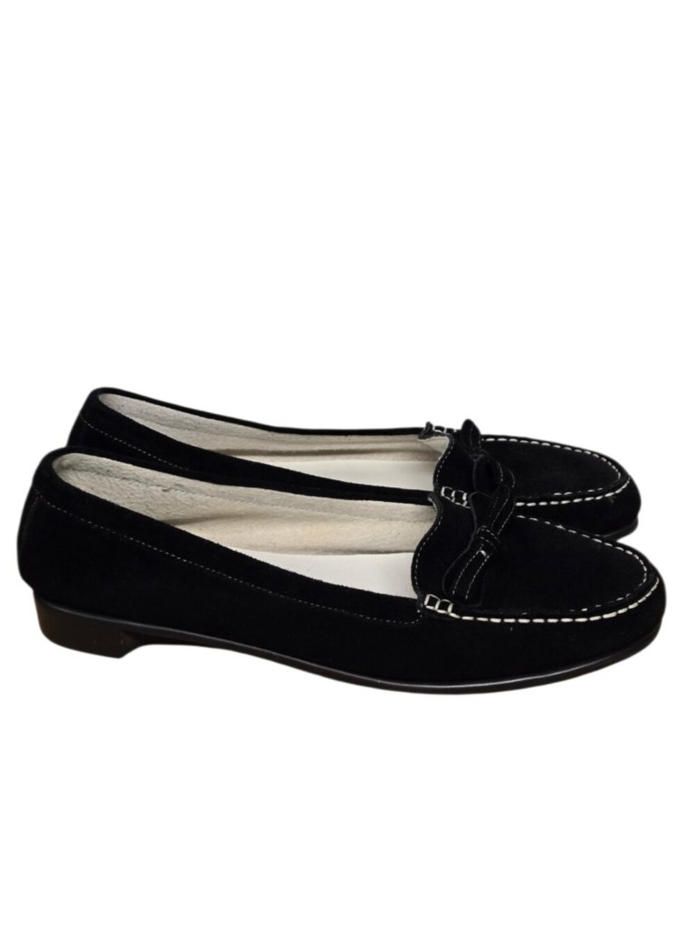 Aerosoles Bow Mein Suede Whipstitch Loafers Womens Sz 8.5 Slip On Preppy Casual